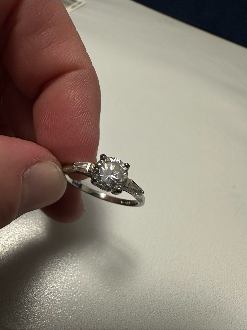 Classic Solitaire Round-Cut Clear Stone Silver Ring